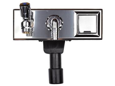 Waschgeräte-UP-Siphon DN40/50 mit integriertem Wasseranschluss, Auslaufhahn R 1/2" und UP-Elektrosteckdose - 280x100mm HL406E